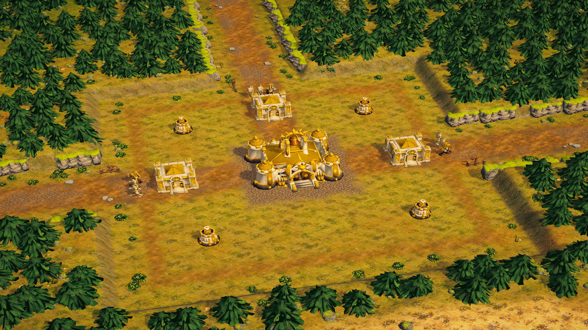 The Sun Church keep with its gates and towers on Crown Isle